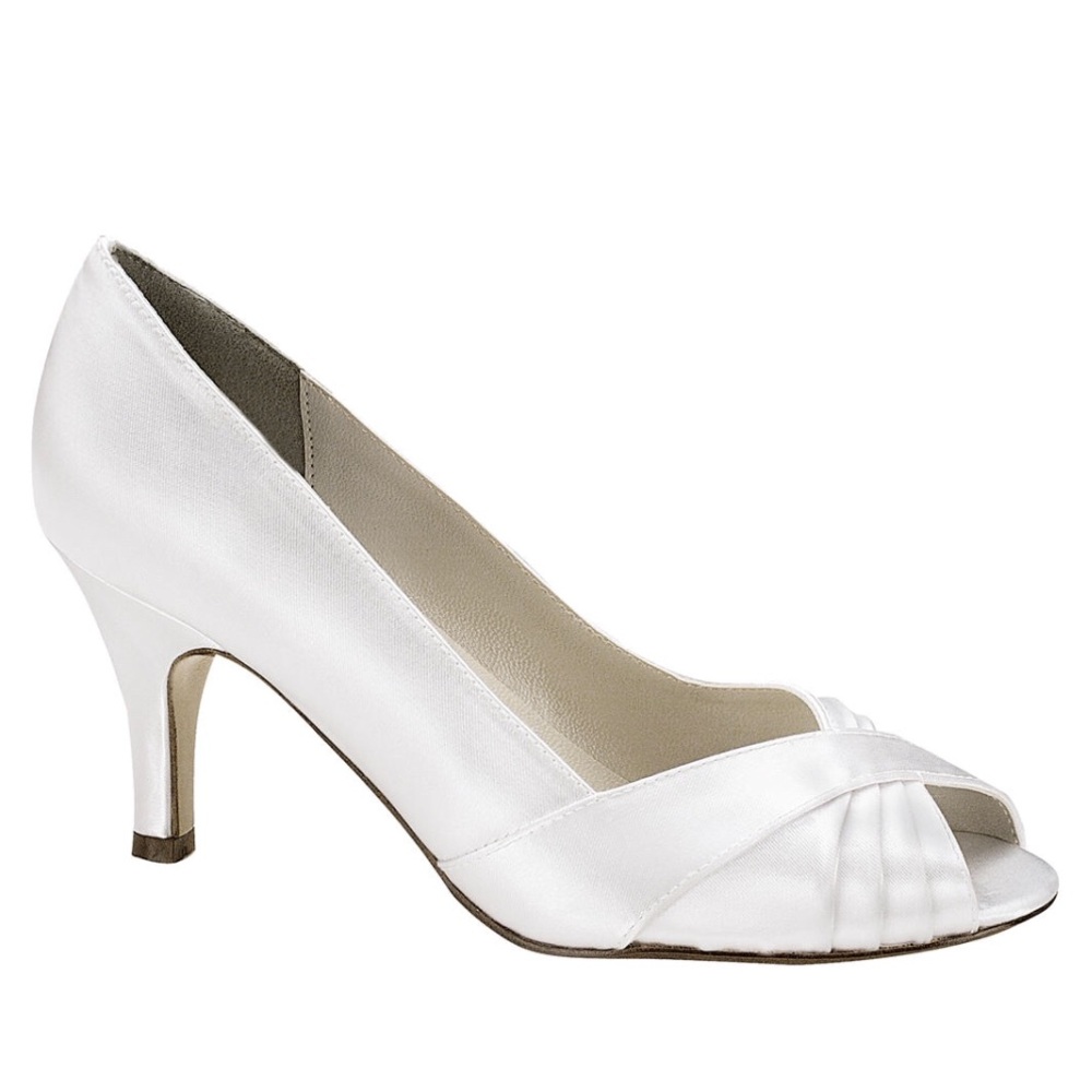 Timeless White Satin Heels (Great For a Wedding!)